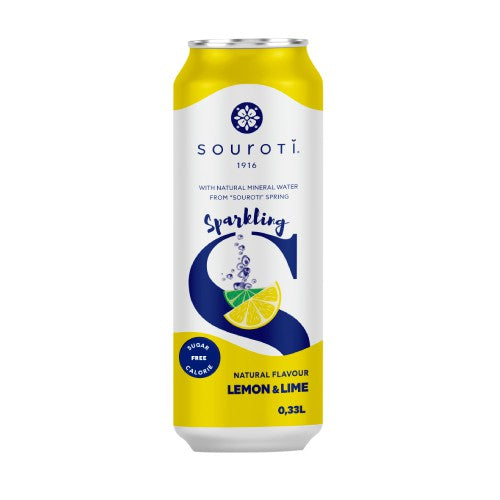 Souroti Lemon Lime Sparkling Water — 330 ml Can | Artisanal Aqua